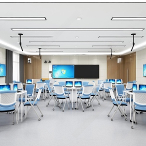 现代教室3D模型下载